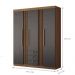 Guarda Roupa 4 Portas Amazonas 4.4 Jatoba Grafite