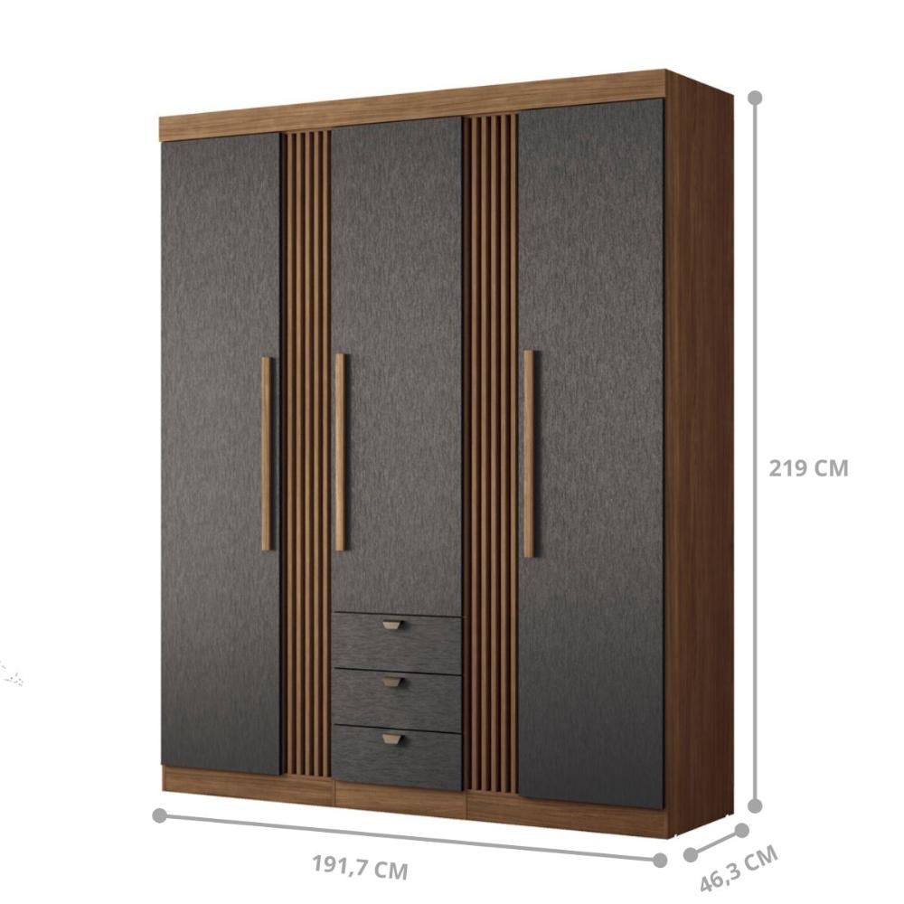 Guarda Roupa 4 Portas Amazonas 4.4 Jatoba Grafite