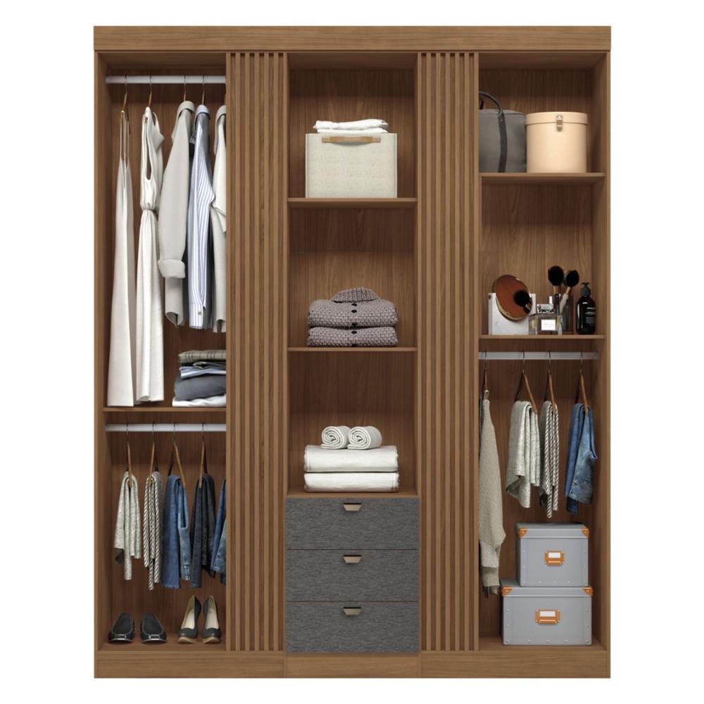 Guarda Roupa 4 Portas Amazonas 4.4 Jatoba Grafite