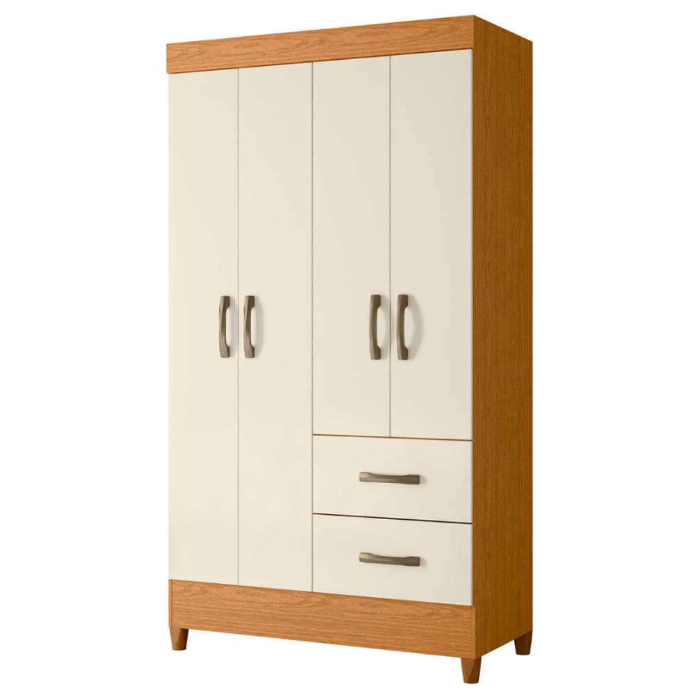 Guarda Roupa 4 Portas Cancun Cinamomo Off White