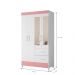 Guarda Roupa 4 Portas Cancun Com Espelho Branco Rosa