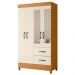 Guarda Roupa 4 Portas Cancun Com Espelho Cinamomo Off White