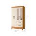 Guarda Roupa 4 Portas Cancun Com Espelho Cinamomo Off White