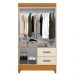 Guarda Roupa 4 Portas Cancun Com Espelho Cinamomo Off White
