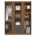 Guarda Roupa 4 Portas Espelho Amazonas 4.4 Jatoba Grafite