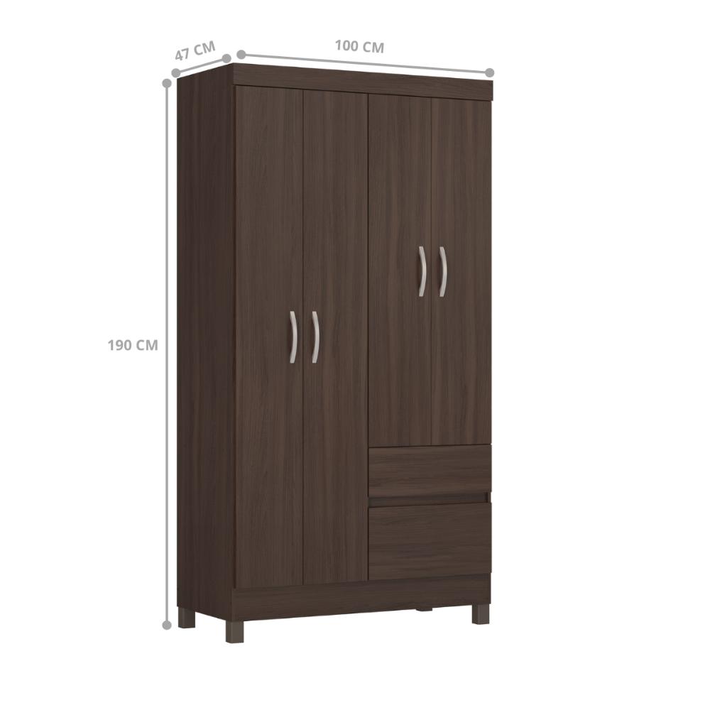 Guarda Roupa 4 Portas Vicente Cafe Touch