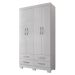 Guarda Roupa 4 Portas e 4 Gavetas Deventer Branco