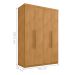 Guarda Roupa 4 Portas e 4 Gavetas Lages Naturalle 