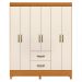 Guarda Roupa 6 Portas Cancun Cinamomo Off White
