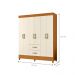 Guarda Roupa 6 Portas Cancun Cinamomo Off White