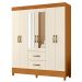 Guarda Roupa 6 Portas Cancun Com Espelho Cinamomo Off White