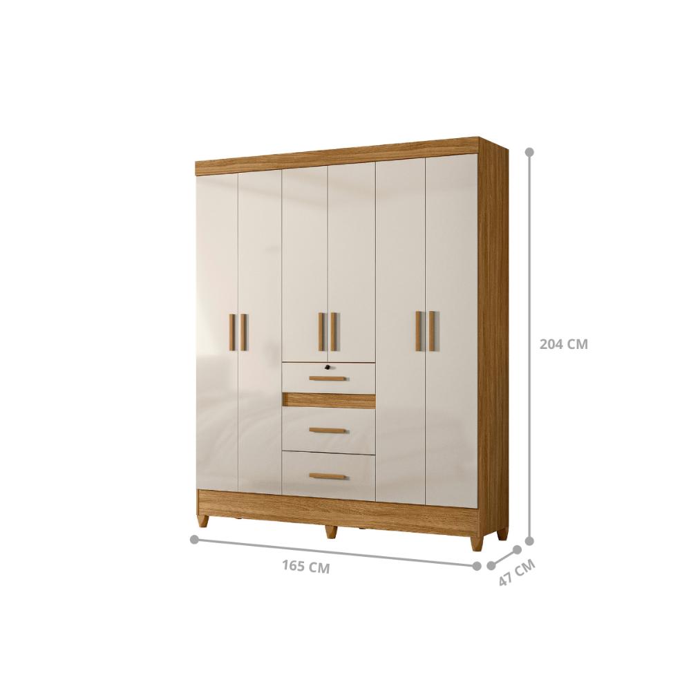 Guarda Roupa 6 Portas Canyon Freijo Off White