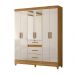 Guarda Roupa 6 Portas Com Espelho Canyon Freijo Off White