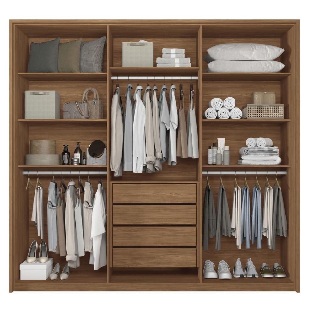 Guarda Roupa 6 Portas Espelho Israel Jatoba 