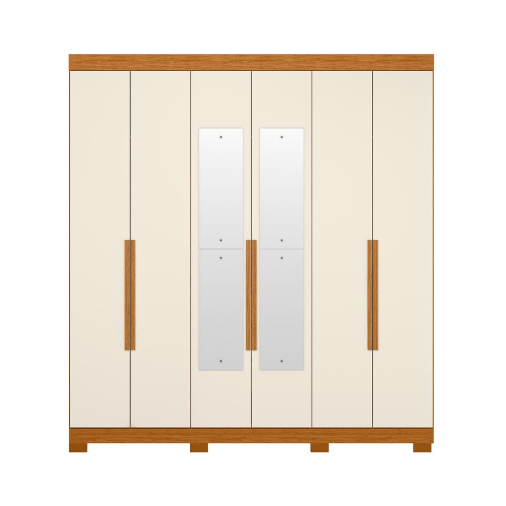 Guarda Roupa 6 Portas Espelho Mendes Cinamomo