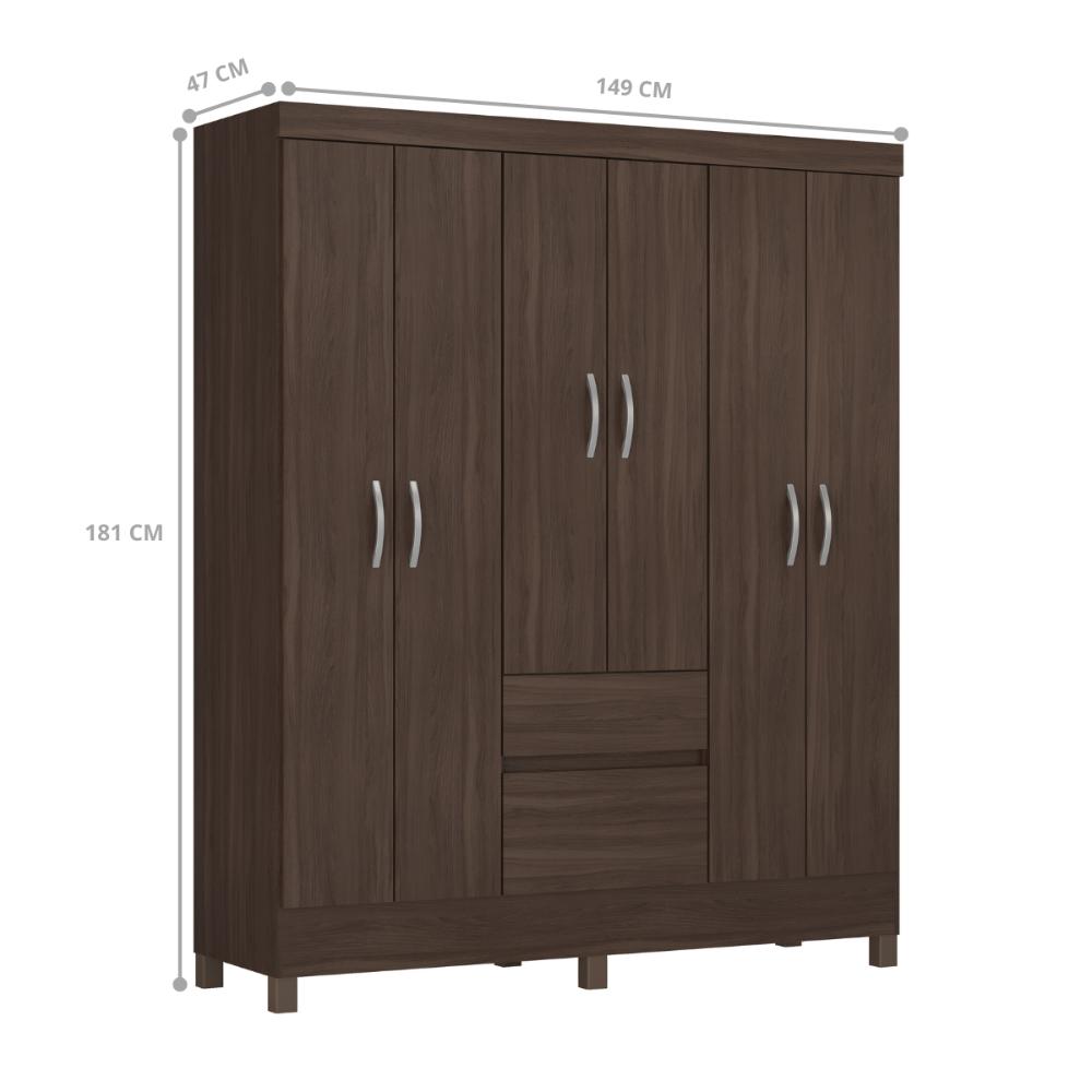 Guarda Roupa 6 Portas Sales Cafe Touch