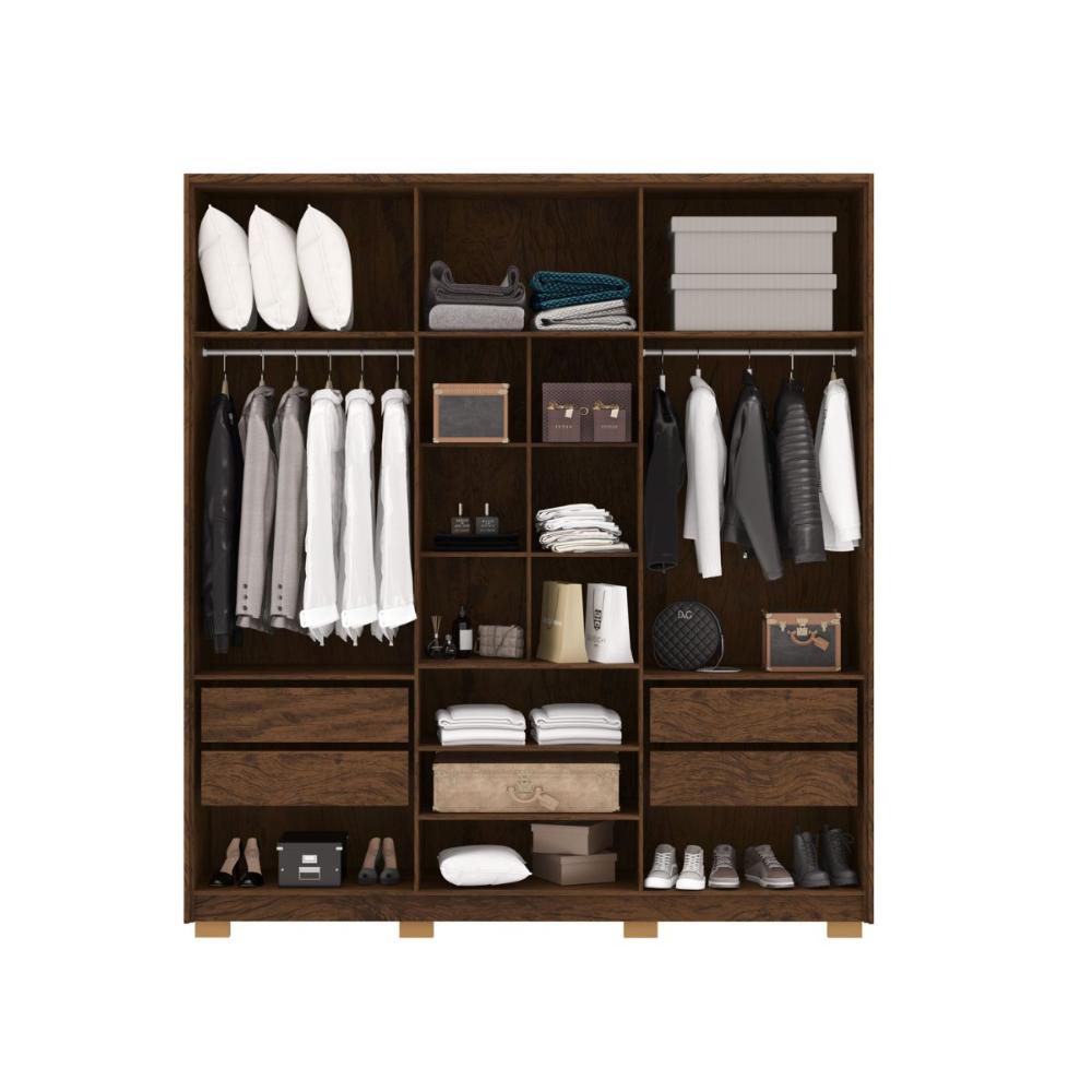 Guarda Roupa 6 Portas Uruguai Imbuia Fendi
