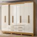 Guarda Roupa 8 Portas Com Espelho Chicago Freijo Off White