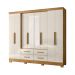 Guarda Roupa 8 Portas Com Espelho Chicago Freijo Off White