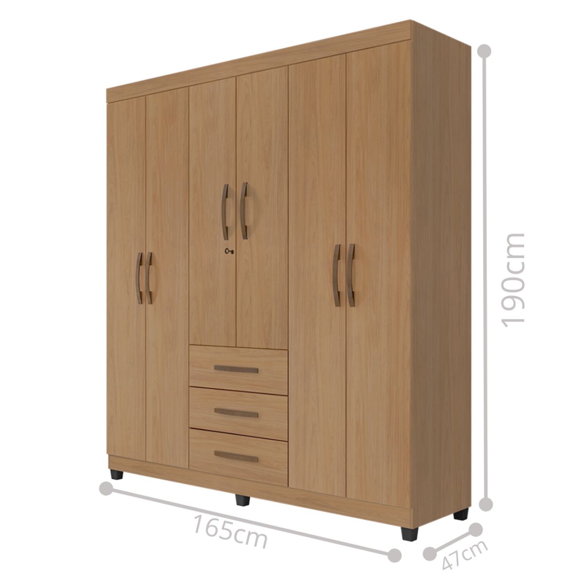 Guarda Roupa Casal 6 Portas Antônio Nature  
