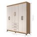 Guarda Roupa Casal 6 Portas Antônio Nature Off White  
