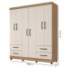 Guarda Roupa Casal 6 Portas Fernandópolis Nature Off White