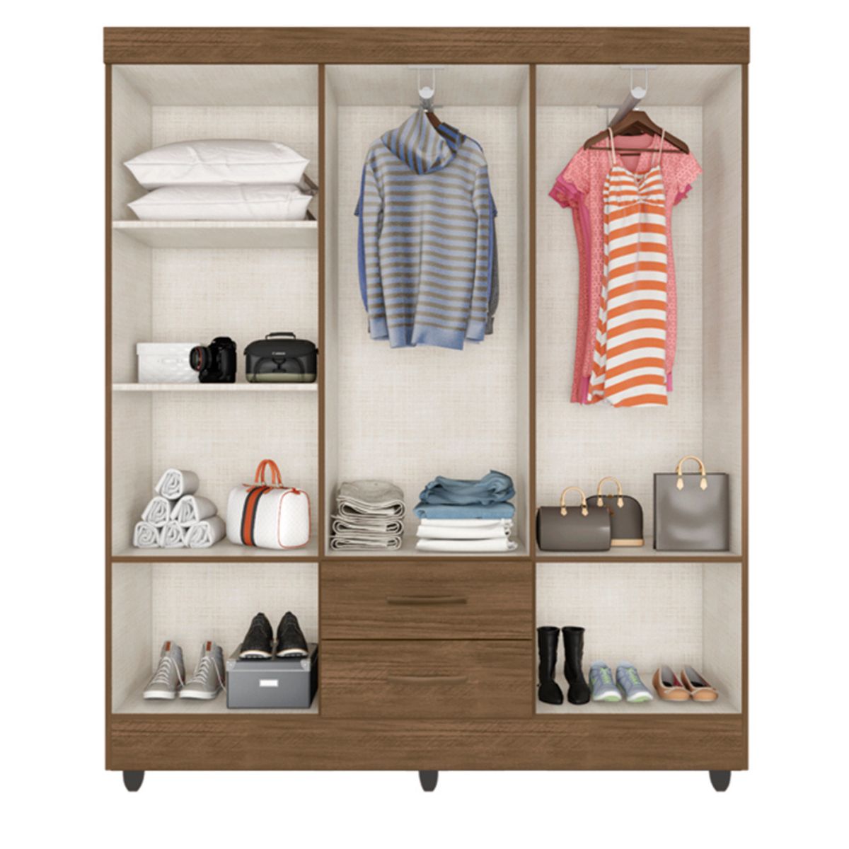 Guarda Roupa Casal com 6 Portas Guararapes Carvalho Oak