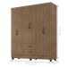 Guarda Roupa Casal com 6 Portas Guararapes Carvalho Oak