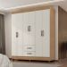 Guarda Roupa Casal com 6 Portas Guararapes Nature Off White