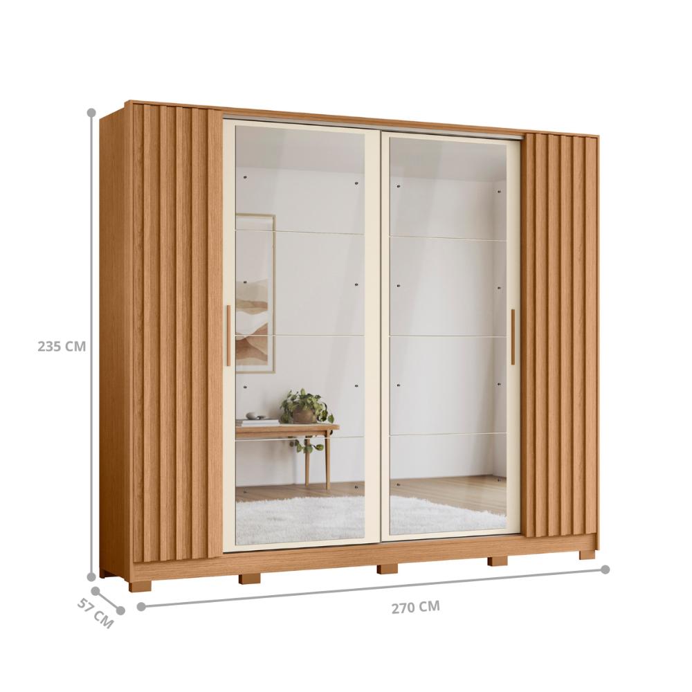 Guarda Roupa Laura 8 Espelhos Freijo Off White