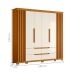 Guarda Roupa Ripado 6 Portas Anahy Cinamomo Off White