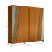 Guarda Roupa Ripado 6 Portas Candoí Cinamomo Sálvia