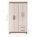 Guarda Roupa Solteiro 4 Portas Cristais Paulista Nature OffW