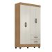 Guarda Roupa Solteiro 4 Portas Sandovalina Naturre Off White