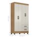 Guarda Roupa Solteiro 4 Portas Sandovalina Naturre Off White