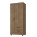 Guarda Roupa Solteiro com 3 Portas Vidigal Carvalho Oak