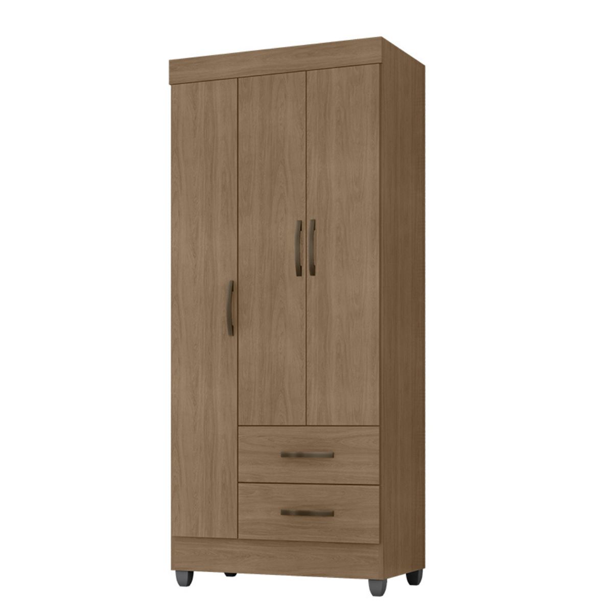 Guarda Roupa Solteiro com 3 Portas Vidigal Carvalho Oak