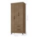 Guarda Roupa Solteiro com 3 Portas Vidigal Carvalho Oak