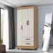 Guarda Roupa Solteiro com 3 Portas Vidigal Nature Off White  