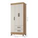 Guarda Roupa Solteiro com 3 Portas Vidigal Nature Off White  