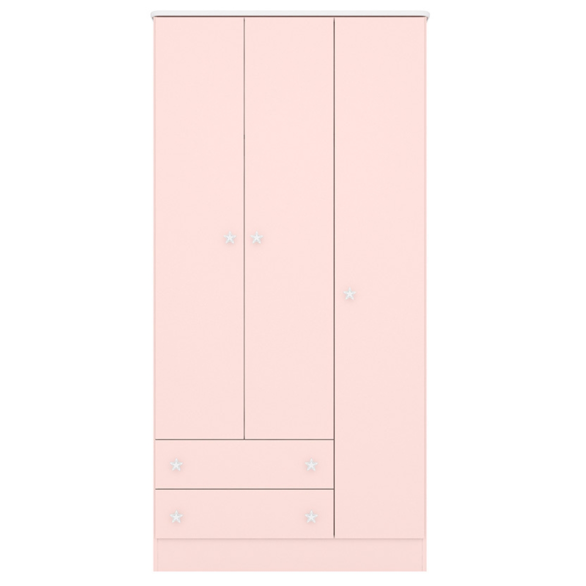 Guarda Roupa com 2 Gavetas Vicenza Rosa Acetinado 