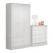 Guarda Roupa com 3 Portas e Cômoda Hamilton Branco Branco