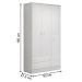 Guarda Roupa com 3 Portas e Cômoda Hamilton Branco Branco