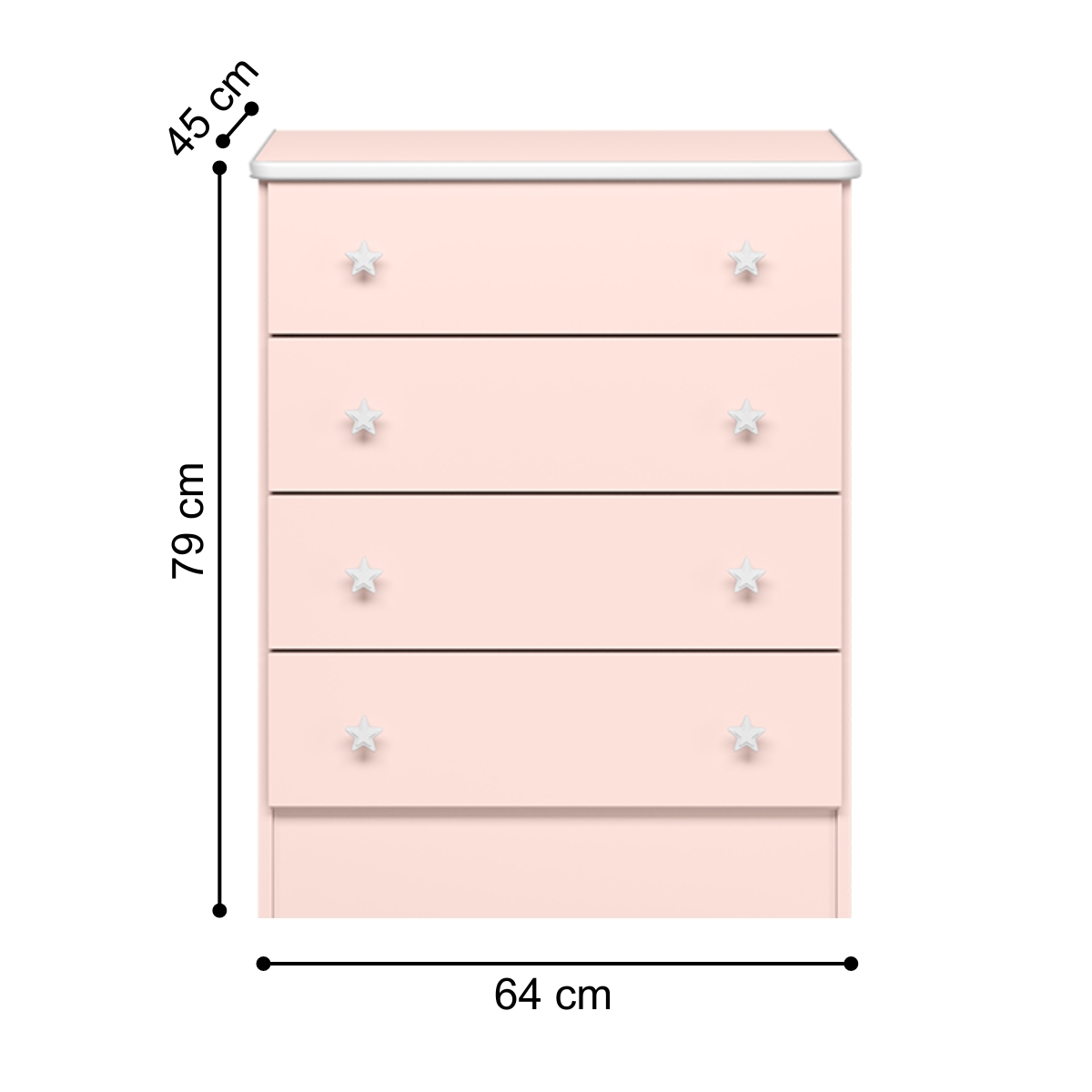 Guarda Roupa com 3 Portas e Cômoda Hamilton Rosa Acetinado