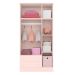 Guarda Roupa com 3 Portas e Cômoda Hamilton Rosa Acetinado