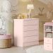 Guarda Roupa com 3 Portas e Cômoda Hamilton Rosa Acetinado
