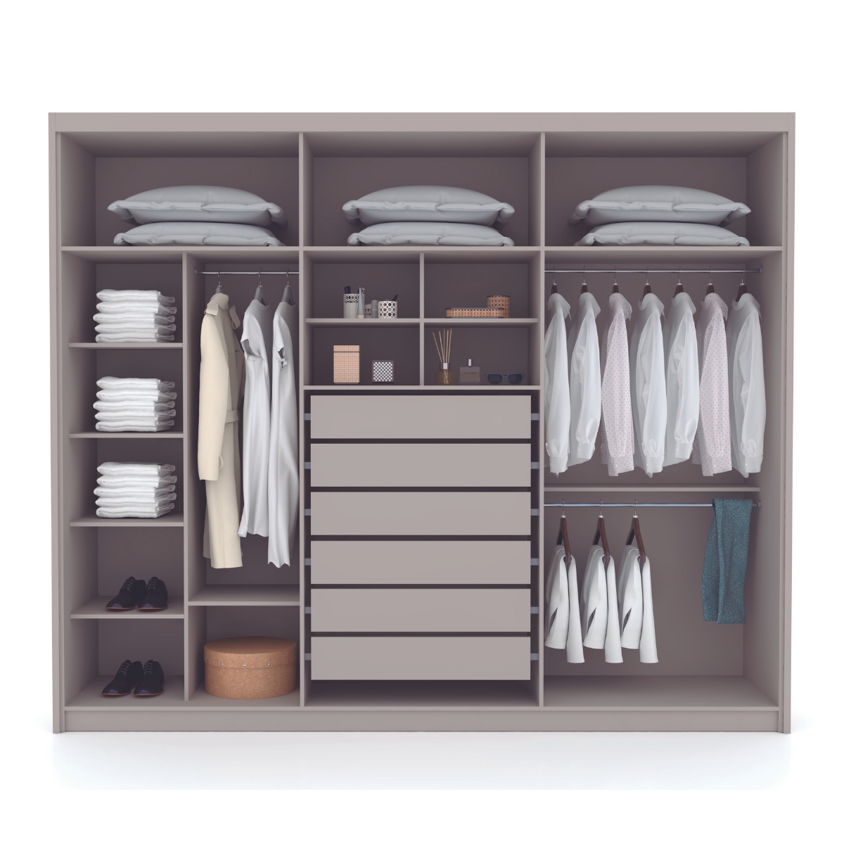 Guarda Roupa com 6 Portas com Espelhos Múrcia Fendi