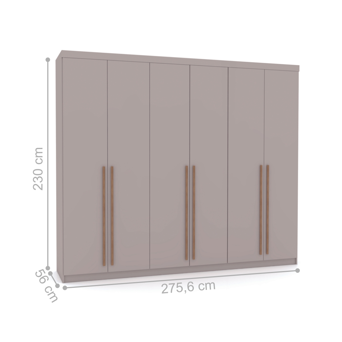 Guarda Roupa com 6 Portas e 3 Gavetas Sevilha Fendi