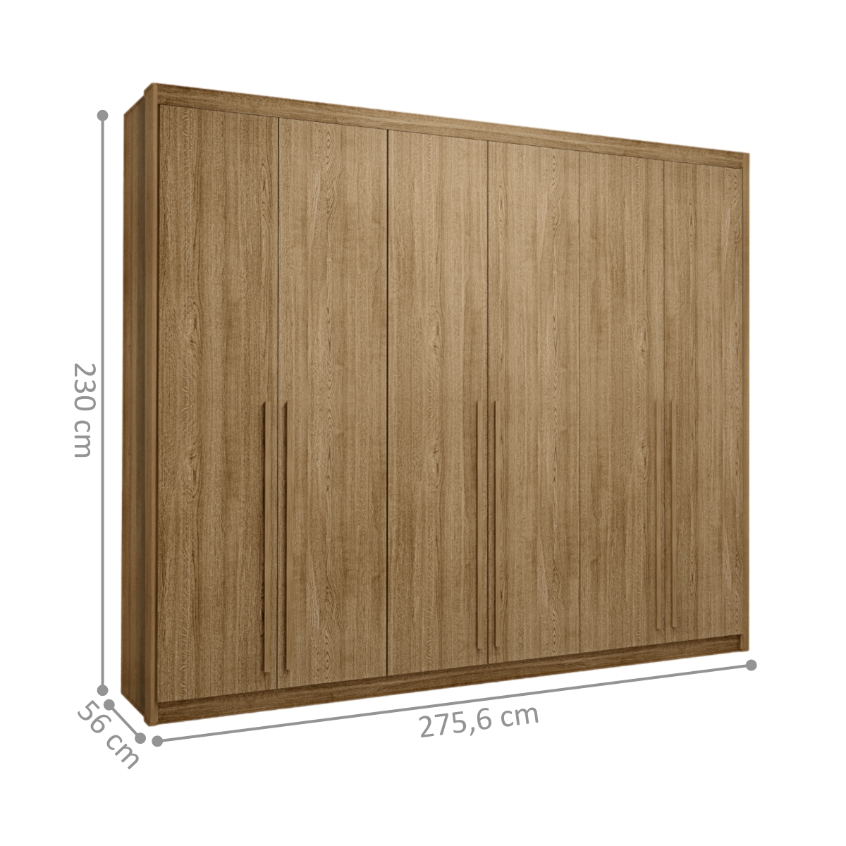 Guarda Roupa com 6 Portas e 3 Gavetas Sevilha Nature