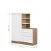 Guarda Roupa com Comoda Infantil Lecco Carvalho Rustico Branco